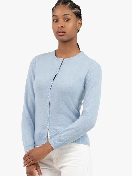 Loro Piana Sweaters - Loro Piana Light Blue Crewneck Cashmere Cardigan (121)